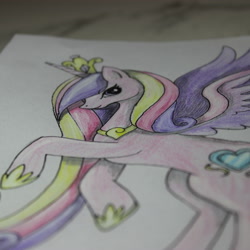 Size: 3456x3456 | Tagged: safe, artist:bekssketches, princess cadance, alicorn, pony, solo, traditional art