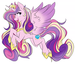 Size: 2645x2267 | Tagged: safe, artist:canisrettmajoris, princess cadance, alicorn, pony, cute, cutedance, ear fluff, female, mare, simple background, smiling, solo, white background, wing fluff