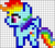 Size: 505x442 | Tagged: safe, artist:dudet1234, rainbow dash, pegasus, pony, pattern, perler, perler beads, solo