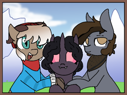 Size: 840x630 | Tagged: safe, artist:nootaz, oc, oc:dazzling flash, oc:mountain chip, oc:windy peaks, commission, family photo