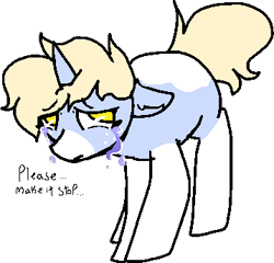 Size: 358x343 | Tagged: safe, artist:nootaz, oc, oc only, oc:nootaz, pony, unicorn, crying, simple background, solo, transparent background, vent art