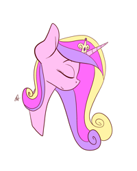 Size: 2000x2500 | Tagged: safe, artist:katyusha, princess cadance, alicorn, pony, bust, eyes closed, female, mare, portrait, profile