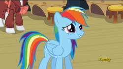 Size: 640x360 | Tagged: safe, derpibooru import, screencap, rainbow dash, rarity, pegasus, pony, unicorn, rarity investigates, cute, dashabetes, discovery family logo, female, mare