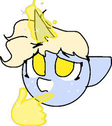 Size: 383x431 | Tagged: safe, artist:nootaz, oc, oc:nootaz, emoji, glowing horn, hand, magic, magic hands, simple background, thinking, thinking emoji, transparent background