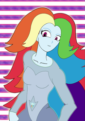 Size: 665x950 | Tagged: safe, artist:combatkaiser, derpibooru import, rainbow dash, equestria girls, clothes swap, crossover, fusion, rainbow quartz (steven universe), solo, steven universe