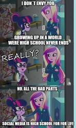 Size: 500x843 | Tagged: safe, edit, edited screencap, screencap, dean cadance, princess cadance, sci-twi, twilight sparkle, equestria girls, friendship games, caption, image macro, text