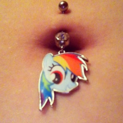 Size: 612x612 | Tagged: safe, rainbow dash, human, belly button, bellyring, irl, irl human, photo, piercing, solo