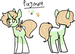 Size: 536x389 | Tagged: safe, artist:nootaz, oc, oc only, oc:pixy mint, reference sheet, ship child, simple background, tail wrap, transparent background