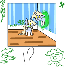 Size: 650x710 | Tagged: safe, artist:nootaz, oc, oc only, oc:nootaz, exclamation point, foal, interrobang, now you're thinking with portals, portal, portals, question mark