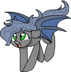 Size: 439x446 | Tagged: safe, artist:nootaz, oc, oc:eclipse penumbra, bat pony, bat pony oc, bat wings, cute, eeee, green eyes, simple background, spread wings, transparent background, wings