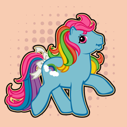 Size: 600x600 | Tagged: safe, artist:e-kunatelier, rainbow dash, rainbow dash (g3), g1, g3, g3 to g1, generation leap, solo