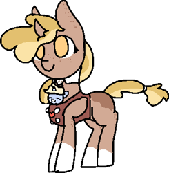 Size: 376x383 | Tagged: safe, artist:nootaz, oc, oc:nootaz, oc:nora swirl, pony, baby, baby carrier, baby pony, foal, simple background, transparent background