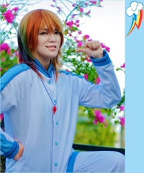 Size: 586x700 | Tagged: safe, rainbow dash, human, cosplay, irl, irl human, photo, rule 63, solo