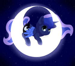 Size: 1024x905 | Tagged: safe, artist:kisaradoesart16, princess luna, alicorn, pony, female, looking at you, mare, moon, solo, tangible heavenly object