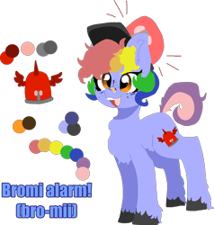 Size: 1430x1502 | Tagged: safe, artist:nootaz, oc, oc only, oc:bromi alarm, chest fluff, reference sheet, simple background, solo, transparent background