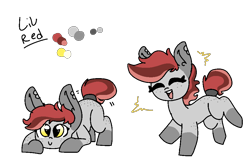 Size: 940x630 | Tagged: safe, artist:nootaz, oc, oc only, oc:lil red, female, filly, reference sheet, simple background, solo, transparent background
