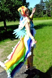 Size: 427x640 | Tagged: safe, rainbow dash, human, cosplay, irl, irl human, photo, solo