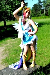 Size: 427x640 | Tagged: safe, rainbow dash, human, cosplay, irl, irl human, photo, solo