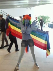 Size: 960x1280 | Tagged: safe, rainbow dash, human, cosplay, irl, irl human, photo