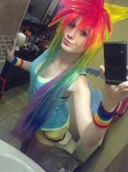 Size: 717x960 | Tagged: safe, rainbow dash, human, cosplay, irl, irl human, photo, solo