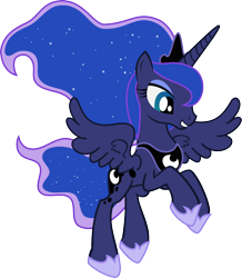 Size: 1842x2115 | Tagged: safe, artist:zimvader42, princess luna, alicorn, pony, a canterlot wedding, female, flying, mare, simple background, smiling, solo, transparent background, vector, wings