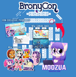 Size: 1062x1073 | Tagged: safe, artist:moozua, pinkie pie, princess luna, scootaloo, starlight glimmer, sweetie belle, alicorn, earth pony, pony, artist alley, boop, bronycon, cute, cutealoo, pun, scootachicken, scootalove, self-boop