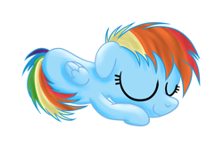 Size: 1024x669 | Tagged: safe, artist:poisonicpen, rainbow dash, pegasus, pony, cute, filly, filly rainbow dash, simple background, sleeping, solo, white background