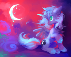 Size: 1280x1019 | Tagged: safe, artist:altblast, princess luna, alicorn, pony, crescent moon, female, moon, s1 luna, solo