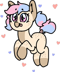 Size: 472x563 | Tagged: safe, artist:nootaz, oc, oc only, heart, heart eyes, simple background, solo, tongue out, transparent background, two toned mane, wingding eyes