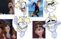 Size: 852x540 | Tagged: safe, artist:nootaz, oc, oc:nootaz, pony, unicorn, an extremely goofy movie, bradley uppercrust ⅲ, bust, disney, faic, funny faces, majestic as fuck, simple background, transparent background