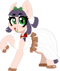 Size: 696x823 | Tagged: safe, artist:nootaz, oc, oc:corona chan, earth pony, pony, clothes, commission, coronavirus, covid-19, cute, dress, female, gala dress, looking at you, ocbetes, open mouth, povid-19, raised hoof, simple background, smiling, solo, toilet paper, transparent background