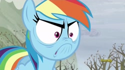 Size: 1920x1080 | Tagged: safe, derpibooru import, screencap, rainbow dash, pegasus, pony, tanks for the memories, angry, do i look angry, faic, frown, glare, irritated, nose wrinkle, pouting, rainbow dash is best facemaker, solo