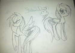 Size: 942x670 | Tagged: artist needed, source needed, safe, rainbow dash, pegasus, pony, solo, traditional art