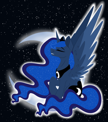 Size: 3000x3400 | Tagged: safe, alternate version, artist:sunny-synopsis, princess luna, alicorn, pony, crown, female, jewelry, mare, moon, regalia, solo, space