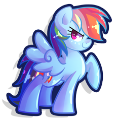 Size: 1554x1665 | Tagged: safe, artist:drawntildawn, derpibooru import, rainbow dash, pegasus, pony, raised hoof, solo