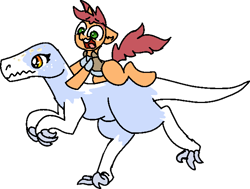 Size: 632x477 | Tagged: safe, artist:nootaz, oc, oc only, oc:game guard, oc:nootaz, dinosaur, velociraptor, dinosaurified, gametaz, simple background, species swap, transparent background