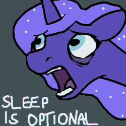 Size: 600x600 | Tagged: safe, artist:kazerad, princess luna, alicorn, pony, /mlp/, 4chan, bust, ethereal mane, female, gray background, insomnia, majestic as fuck, portrait, simple background, sleep is for the weak, solo, starry mane, tired