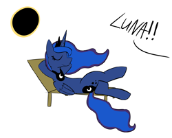 Size: 2610x2096 | Tagged: safe, artist:neonhuo, princess luna, alicorn, pony, atg 2018, eclipse, high res, implied princess celestia, newbie artist training grounds, solar eclipse, sunbathing