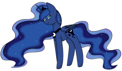 Size: 2740x1600 | Tagged: safe, artist:midnightamber, princess luna, alicorn, pony, eyeshadow, female, gradient mane, lidded eyes, makeup, mare, simple background, solo, transparent background