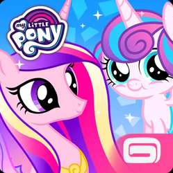 Size: 508x510 | Tagged: safe, princess cadance, princess flurry heart, alicorn, pony, app icon, female, gameloft, mother and child, mother and daughter, my little pony logo, parent and child