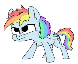 Size: 680x567 | Tagged: safe, artist:nobody, derpibooru import, rainbow dash, pegasus, pony, chest fluff, cute, dashabetes, fluffy, serious face, solo