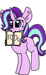 Size: 313x515 | Tagged: safe, artist:nootaz, starlight glimmer, pony, unicorn, heart eyes, missing cutie mark, mouth hold, simple background, solo, transparent background, wingding eyes