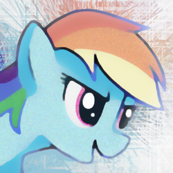 Size: 400x400 | Tagged: safe, artist:teschke, rainbow dash, pegasus, pony, female, mare, simple background, solo