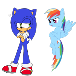 Size: 925x924 | Tagged: safe, artist:theshinywriter, derpibooru import, rainbow dash, pegasus, pony, crossover, simple background, sonic the hedgehog, sonic the hedgehog (series), transparent background