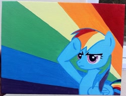 Size: 861x653 | Tagged: safe, artist:equestriapaintings, rainbow dash, pegasus, pony, photo, rainbow dash salutes, salute, solo, traditional art