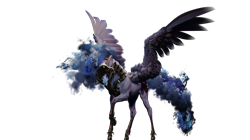 Size: 3850x2160 | Tagged: safe, artist:bra1neater, artist:v747, nightmare moon, princess luna, alicorn, pony, 3d, armor, blender, cycles render, ethereal mane, glowing horn, high res, looking at you, magic, realistic, realistic anatomy, realistic horse legs, simple background, solo, transparent background