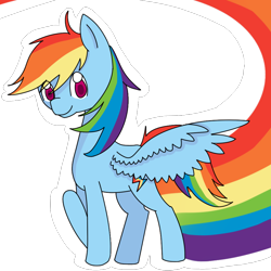 Size: 900x900 | Tagged: safe, artist:theunluckycat, derpibooru import, rainbow dash, pegasus, pony, rainbow trail, solo