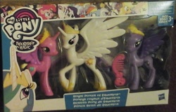 Size: 1031x660 | Tagged: safe, princess cadance, princess celestia, princess luna, alicorn, pony, alicorn triarchy, box, comb, hasbro, merchandise, official, photo, royal ponies of equestria, toy