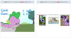 Size: 524x278 | Tagged: safe, rainbow dash, spike, twilight sparkle, equestria girls, exploitable meme, juxtaposition, juxtaposition win, juxtaposition winception, meme, thomas the tank engine