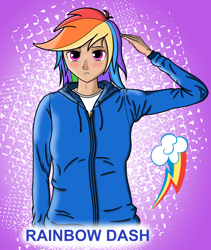 Size: 1868x2211 | Tagged: safe, derpibooru import, rainbow dash, human, humanized, salute, solo